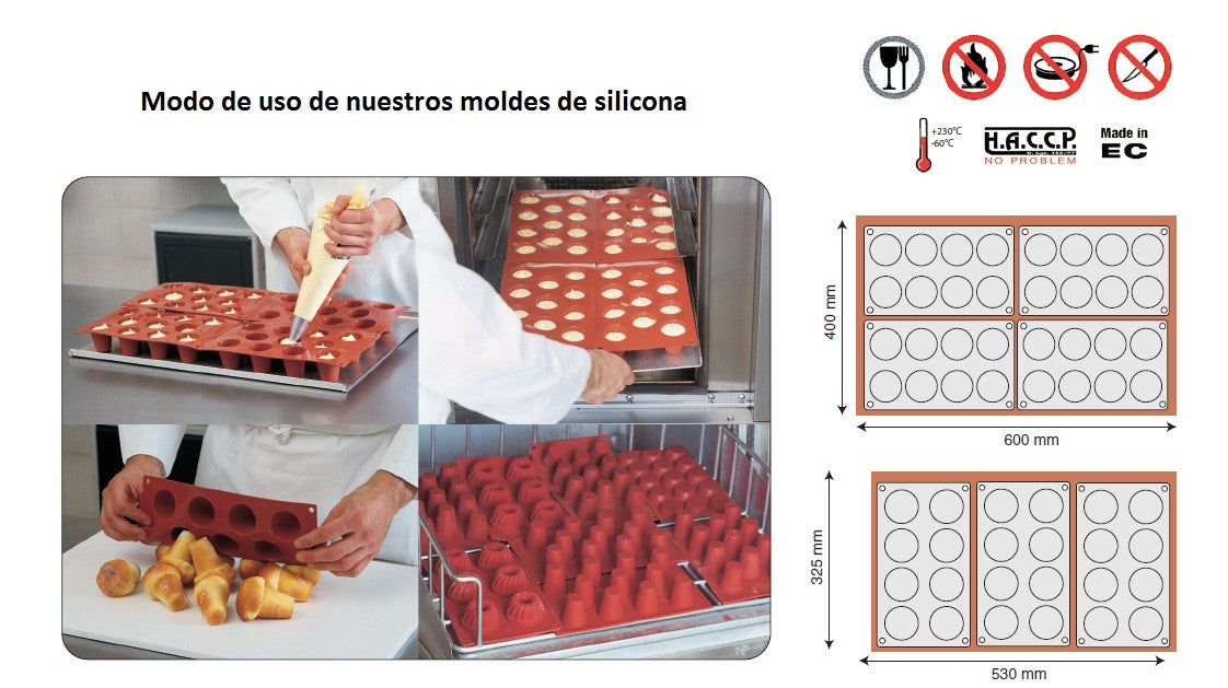 Silikomart Molde de Silicona con Forma de 15 Flanes o Millassons