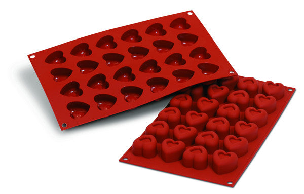 Silikomart Molde de Silicona con Forma de 24 Savarín en Corazón