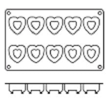 Silikomart Molde con Forma de 10 Savarín de Corazón de Silicona