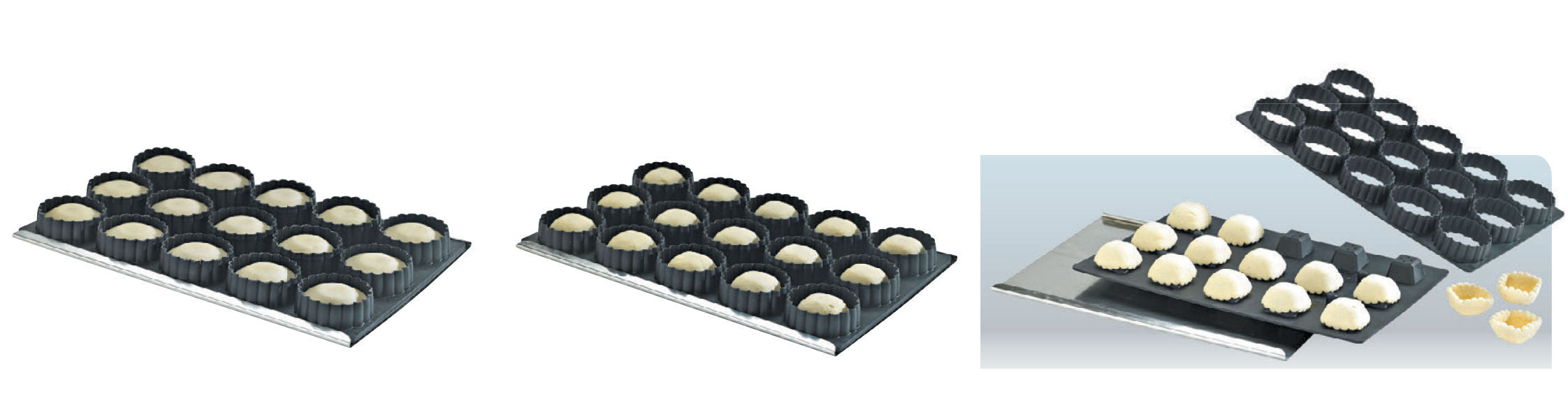 Placa de Moldes Composite para 15 Tartaletas