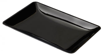 Mini Plato Fluid Transparente/Negro 9 cm.