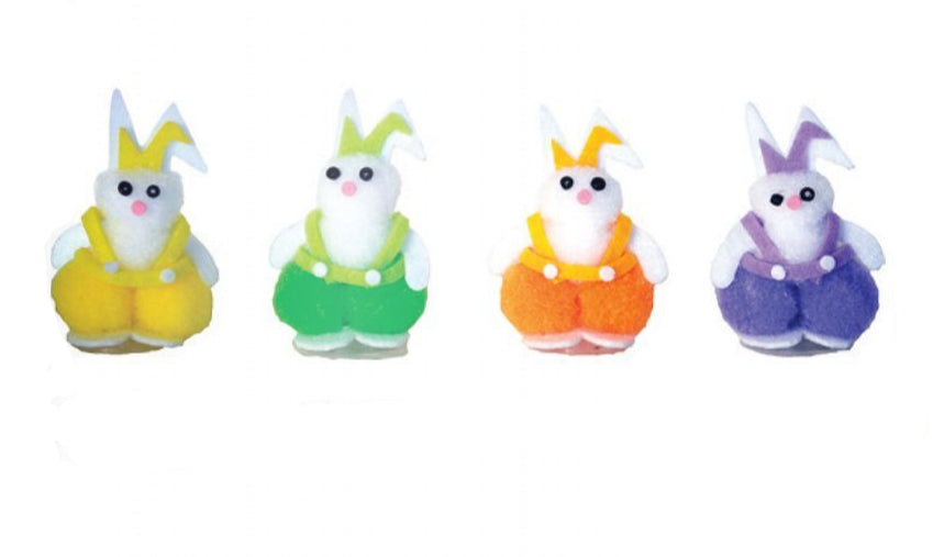 Figuras conejitos de colores Pascua