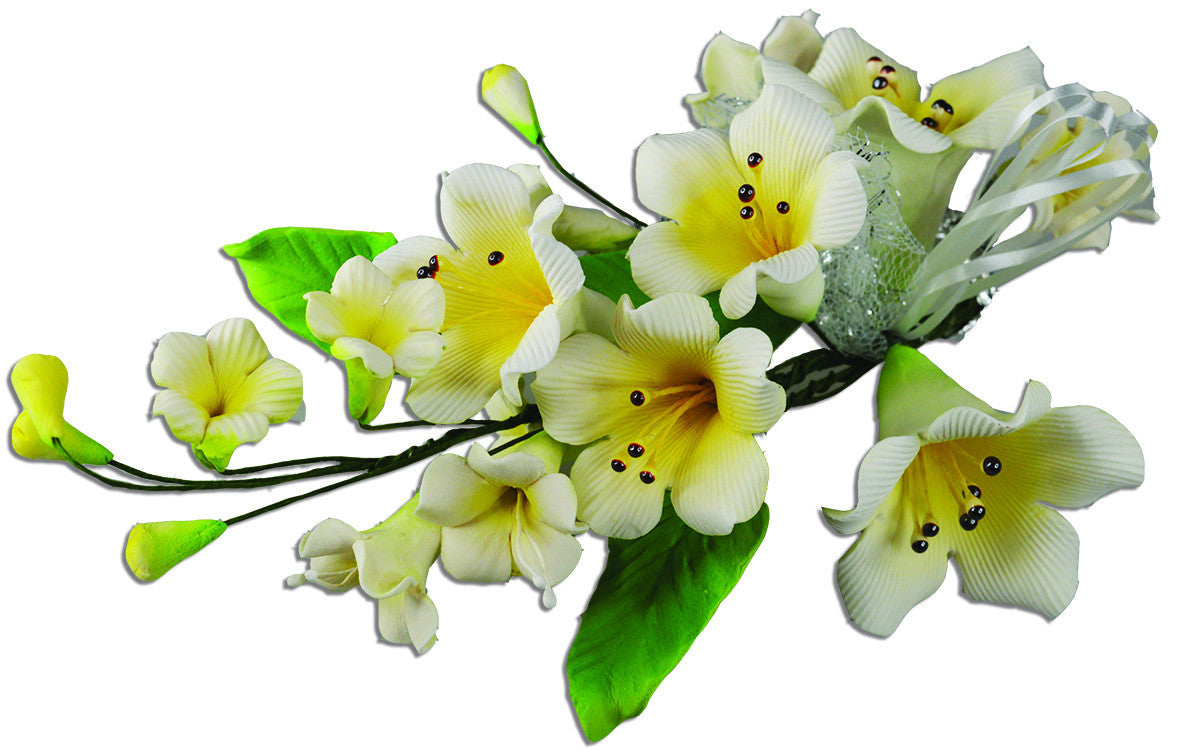 Ramillete Flores en Blanco y Amarillo