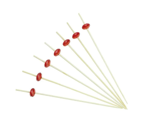 Brochetas de Bambú Diamante Rojo/Negro 100 uds.
