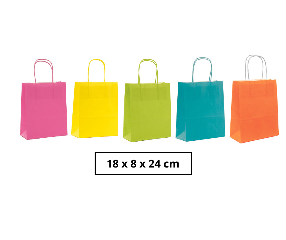 Bolsas Pequeñas de Papel Kraft con Asas Colores Vibrantes