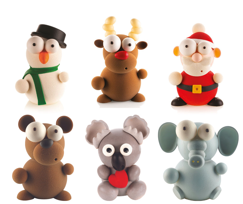 Moldes Mr. Nieve, Rudolf, Santa, Teddy, Koala y Effy