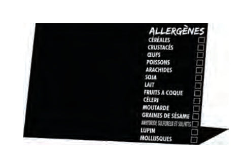 Etiqueta Chevalet Negro Alergénicos  7 x 5 cm.