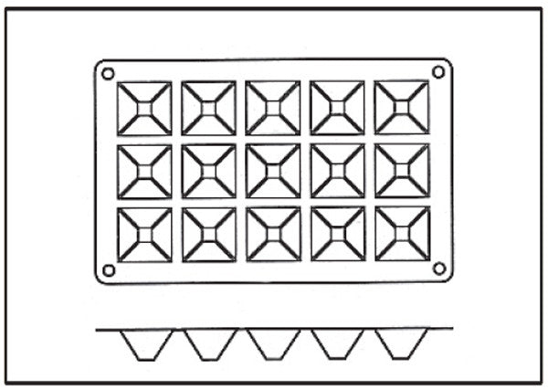 Silikomart Molde con Forma de 15 Pirámides de Siliciona