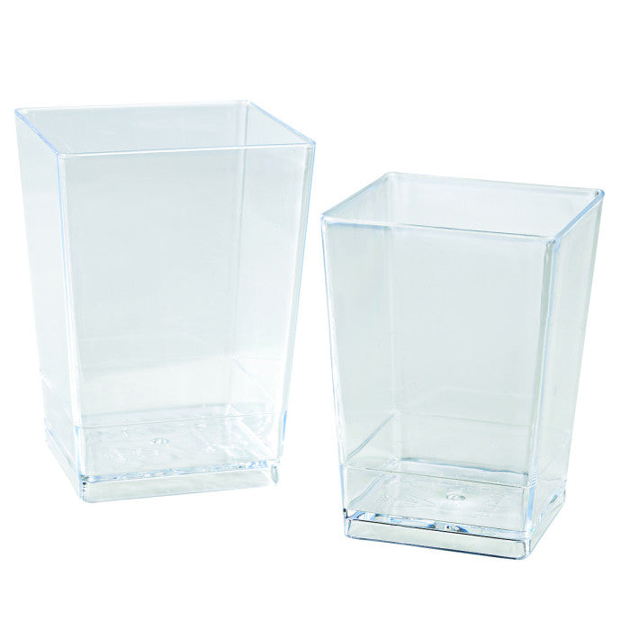 Vasos Cuadrados de Plástico Transparente para Postres